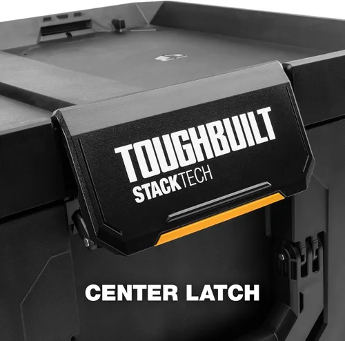 Vista 6 de ToughBuilt StackTech XL Organizador de caja de herramientas con cerradura y bandeja extraíble, negro