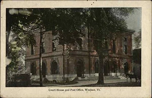Court House and Post Office Windsor, Vermont VT Original Antique Postcard