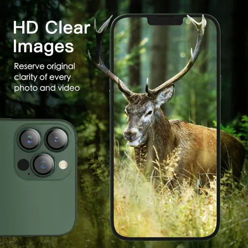 Vista 4 de JETech Protector de lente de cámara para iPhone 13 Pro de 6.1 pulgadas y iPhone 13 Pro Max de 6.7 pulgadas, cubierta de anillo individual de metal