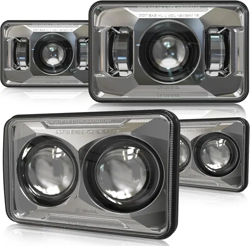 Vista 8 de AUDEXEN Faros delanteros LED de 4 x 6 pulgadas para Kenworth T800 T600 y Peterbilt 379, haz rectangular de 60 W, repuesto H4656, aprobado por DOT