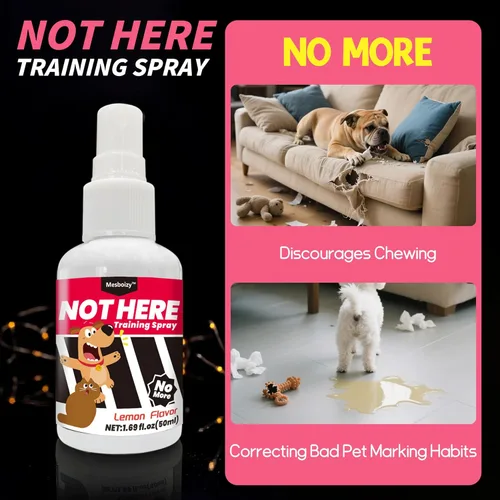 Vista 3 de Juego de aerosol para orina de perro, incluye spray de entrenamiento Here Potty & Not Here, spray de entrenamiento para perros, ayuda a los perros a