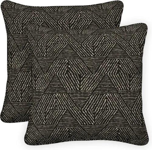 Vista 19 de Honeycomb Juego de 2 fundas de almohada cuadradas para exteriores, 18 x 18 pulgadas, fundas de almohada con forma de almendra para muebles de patio