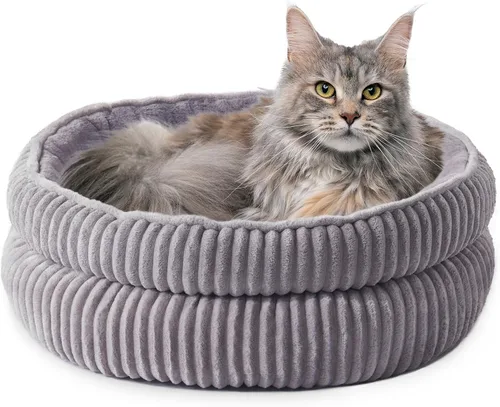 Vista 15 de Camas para gatos de interior, cama para gatitos, cama para perros de razas extra pequeñas, cama para cachorros, cama cómoda y duradera para Beige1