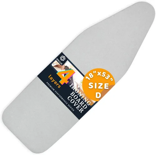 SAVUK Funda para tabla de planchar y almohadilla de tamaño estándar con revestimiento de silicona, 4 capas de 18 x 53 pulgadas, acolchado grueso