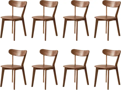 Vista 9 de Oak Dining Chairs, Kitchen Chairs, 100% Solid Wood Modern Dinner Chair with Curved Backrest, Dining Room Chair for Kitchen, Living Room, Study