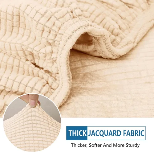 Vista 5 de Fundas impermeables para sofá seccional, fundas de cojín antideslizantes para sofá Ajuste seccional en forma de L, tela jacquard elástica, parte