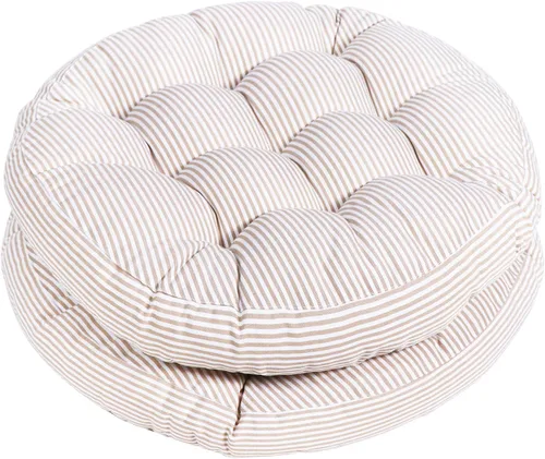 Tiita Paquete de 2 cojines de asiento redondos beige de 22 x 22 pulgadas, cojines para silla colgante de interior/exterior, columpio, ventana, beige