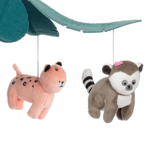 Vista 4 de Lambs & Ivy Enchanted Safari Animal Musical Baby Cuna Mobile Jungle Chupete Juguete