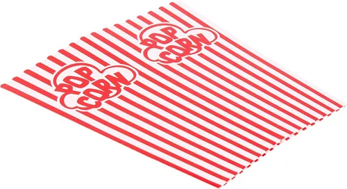 Vista 5 de GSM Brands Cajas de contenedores de palomitas de maíz (paquete de 100) – papel blanco y rojo a rayas – para cine en casa