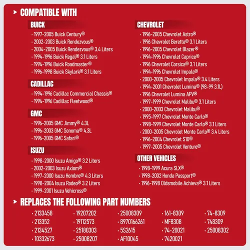 Vista 4 de Sensor de flujo de aire masivo - Compatible con Chevy, Cadillac, GMC y más - Impala, Monte Carlo, S10, Blazer, Malibu, Astro, Grand Prix, Intrigue