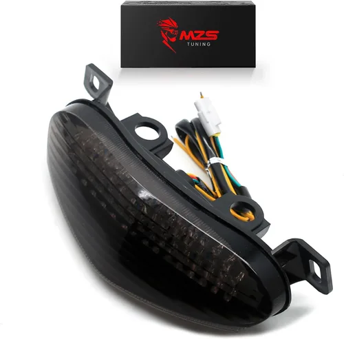 Vista 12 de MZS Luz trasera para motocicleta, intermitente LED integrado con señal de giro, lente verde compatible con Z900 2017-2024 / Z650 2017-2019 / EX 650