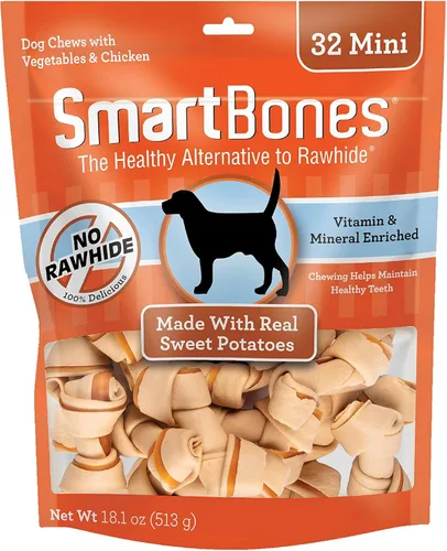 Vista 12 de SmartBones Rawhide-Free Peanut Butter Mini Bones 16 Count (Pack of 1)