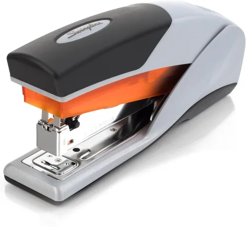 Vista 8 de Swingline Engrapadora, engrapadora de escritorio, tamaño compacto, capacidad de 25 hojas, Optima 25 Esfuerzo reducido, naranja/gris (66412)