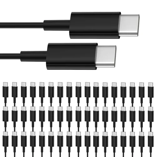 Vista 8 de Cable USB C a USB C, paquete de 10 unidades, cable de carga rápida tipo C Negro