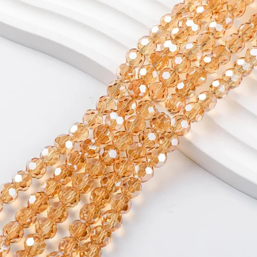 450 cuentas de cristal redondas ámbar de 0.236 in para la fabricación de joyas