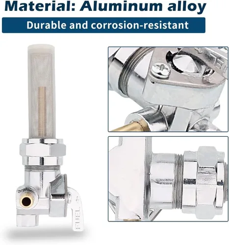Vista 4 de TSUNG Interruptor de tanque de cierre de válvula de combustible Petcock de 0.866 in compatible con Harley Davidson Sportster Big Twin Dyna Electra