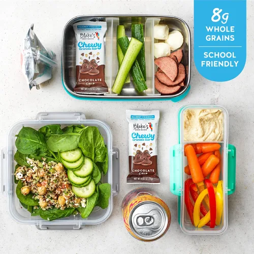 Vista 5 de Blake's Seed Based Barras de granola masticables, con chispas de chocolate (5 unidades), veganas, sin gluten, sin nueces y sin lácteos, aperitivos