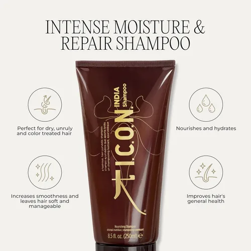 Vista 2 de I.C.O.N. India Shampoo, Moisturizing & Revitalizing Shampoo for All Hair Types, Enhances Volume, Adds Softness and Shine, Professional Salon Quality