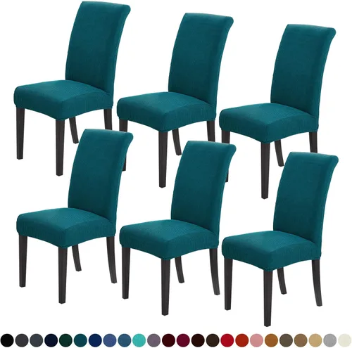 Vista 74 de Joccun - Juego de 2 fundas para sillas de comedor, fundas elásticas para sillas de comedor, fundas de asiento para sillas de comedor, funda de Negro