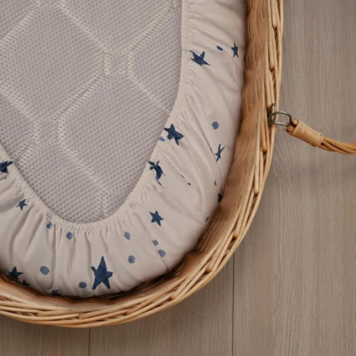 Vista 5 de Gllquen Baby Sábanas para Moisés Paquete de 4, Sábana Ajustable para Colchón Transpirable y Acogedora, Cuna de Viaje Elástica con Patrón de Moda