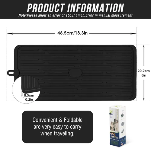 Vista 2 de Mantel individual impermeable para mascotas, tapetes de alimentación, tapetes antideslizantes para comida para gatos, tapete de comida para gatos