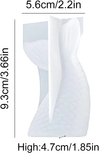 Vista 6 de Zayookey Molde de cola de sirena, molde de epoxi de cristal, cola de pez 3D, moldes de resina de silicona, molde de fundición de resina epoxi