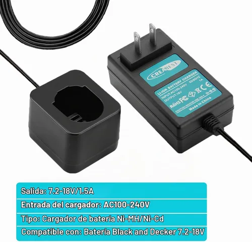 Vista 2 de Creabest - Cargador de batería de 7,2 V-18 V compatible con Black and Decker PS120