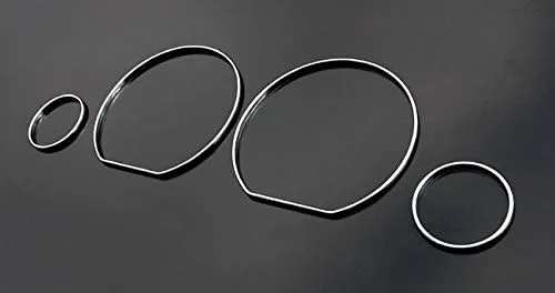 Anillos de calibre cromado para VW Golf MK3 (93-98) y Jetta MK3/Vento (93-99), configuración completa de 4 anillos ABS, versión con clip, fácil y