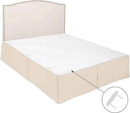 Vista 6 de Clara Clark Falda de cama plisada – Caída a medida de 14 pulgadas – Volantes de microfibra de lujo – Incluye 8 pines, tamaño individual