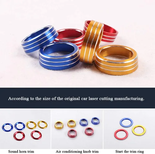 Vista 6 de XITER Bocina de automóvil+aire acondicionado+parada de arranque del motor, cubierta de botón y perilla decorativa para Honda 10th Civic 2016 2017