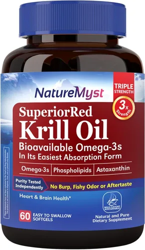 Grado profesional Aceite de Krill, 0.044 oz, 60 cápsulas blandas con recubrimiento entérico (corta una por la mitad para ver la diferencia).