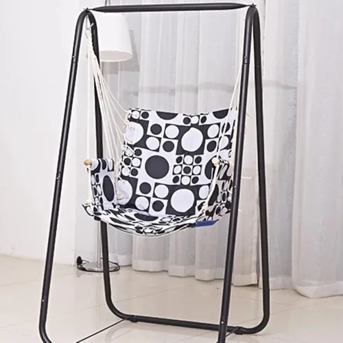 Vista 6 de Soporte para silla de hamaca, soporte de hamaca de acero resistente, soporte de columpio resistente multiusos para jardín al aire libre, patio