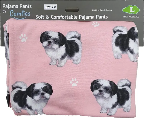 Vista 4 de Shih Tzu - Pantalón de pijama unisex ligero de mezcla de algodón, súper suave y cómodo, perfecto para regalos Shih Tzu