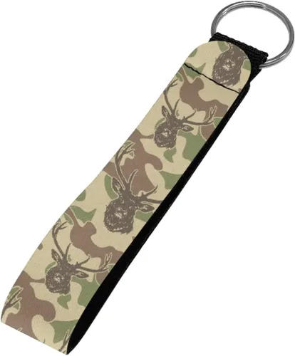 Vista 8 de INSTANTARTS Llavero automático Lanyard Hand Wrist Lanyard Correa de muñeca con anillo de metal Green Camo Duck