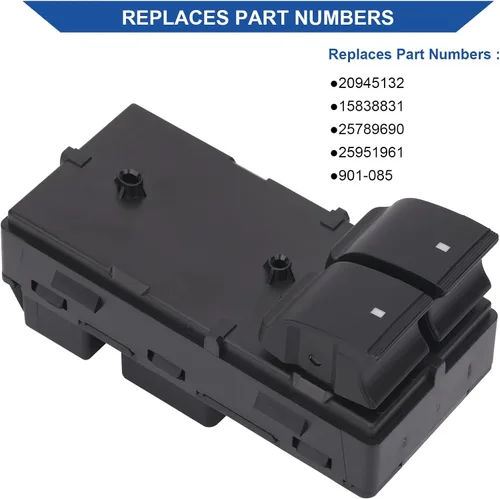 Vista 4 de Obaee Interruptor de control de elevalunas eléctrico, parte delantera izquierda, lado del conductor, compatible con Chevy Chevrolet HHR Silverado