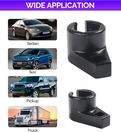 Vista 4 de RACOONA Toma de sensor de oxígeno, accesorios de automóvil, enchufe universal de sensor de oxígeno de perfil bajo, unidad de 3/8 pulgadas por 7/8