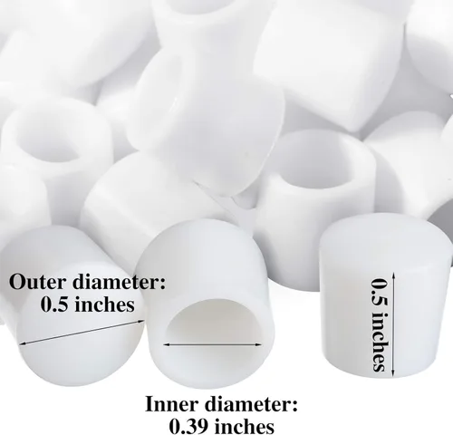 Vista 2 de Puntas de parachoques de puerta de 0.39 pulgadas para tope de puerta de goma de repuesto para protección de puerta y pared, color blanco (20 piezas)