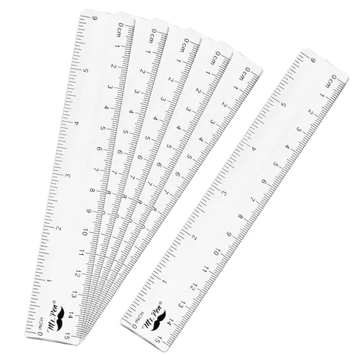 Vista 26 de Mr. Pen - Reglas de plástico, 12 pulgadas, paquete de 6, colores surtidos, diseño resistente a los arañazos con pulgadas y centímetros, reglas