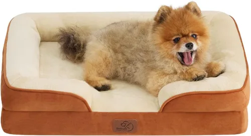 Vista 19 de Bedsure Cama ortopédica para perros de tamaño mediano – Cama lavable para perros medianos y gatos, impermeable, cómodo sofá para mascotas con funda