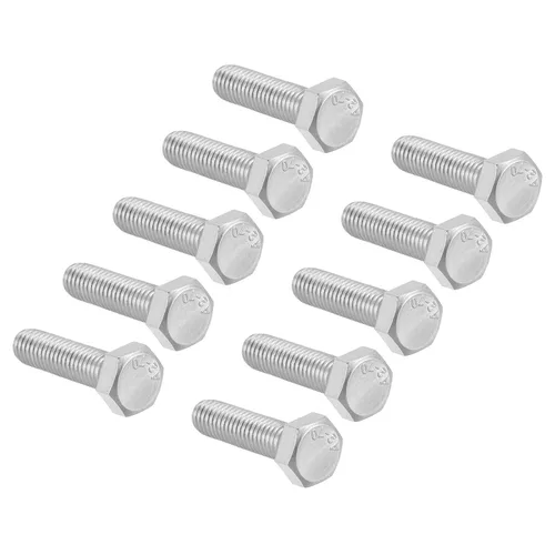 Vista 33 de 10 tornillos hexagonales M6 M6-0.039 x 1.575 in UNC Tornillos de cabeza hexagonal A2-70 (304) de acero inoxidable totalmente roscados, totalmente