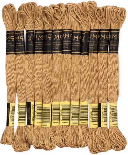 Vista 20 de 12 piezas de hilo de bordado de color negro de alta calidad, madejas 100% de algodón egipcio de alta calidad, hilo de bordado de punto de cruz