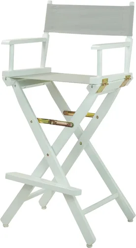 Vista 177 de Casual Home - Silla de director de 18 in, marco negro, lona negra, altura clásica