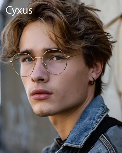 Vista 3 de Cyxus Gafas Redondas con Bloqueo de Luz Azul para Hombres y Mujeres, Marco de Alambre, Ultraligeras, Cómodas, para Oficina, Computadora