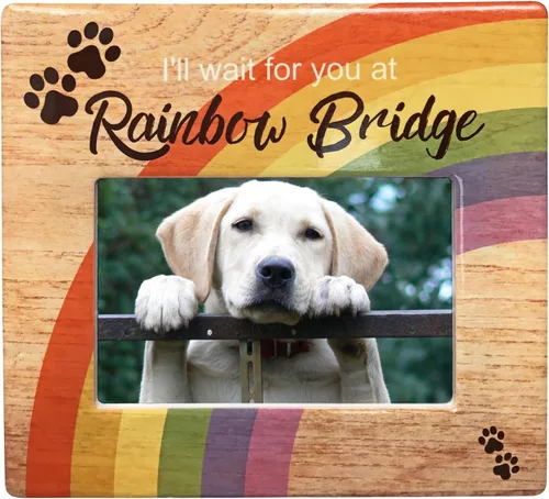 BANBERRY DESIGNS Rainbow Bridge - Marco personalizado para mascotas, marco personalizado I'll Wait for You at Rainbow Bridge, marcos de fotos de