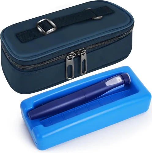 Olaismln Funda de viaje mejorada para enfriadores de insulina, bolsa de viaje para diabéticos para bolígrafos de insulina, agujas y suministros para