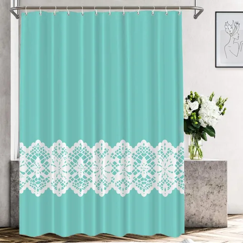 Vista 33 de Shrahala Father and Child Embracing No Hooks Shower Curtain with Snap in Liner Set, Tender Moment Captured Bathroom Décor Polyester Fiber Waterproof