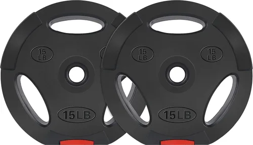 Vista 7 de Signature Fitness Vinyl Standard Plate Weight Plate for Strength Training and Weightlifting, Multiple Sizes