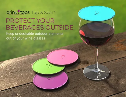 Vista 3 de DrinkTops - Funda para bebidas al aire libre, original, paquete de 4, varios colores Summer Crush