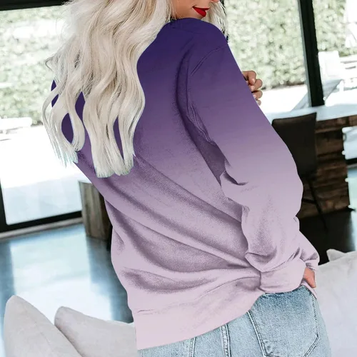 Vista 4 de Ceboyel Camisas de manga larga para mujer, sudadera con cuello redondo, informal, de manga larga, a la moda, ajuste holgado, ropa de otoño 2023