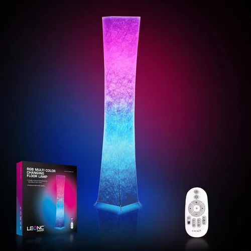 LEONC - Lámpara de pie con control remoto, Tuya Smart de 9 W x 2 bombillas incluidas, lámpara de pie moderna inteligente de 61 pulgadas con Alexa,